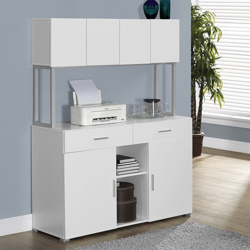 Storage Drawers File Office Work Laminate Metal White Grey Contemporary