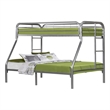 Monarch Heavy-Duty Metal Frame Twin Over Full Bunk Bed in Silver