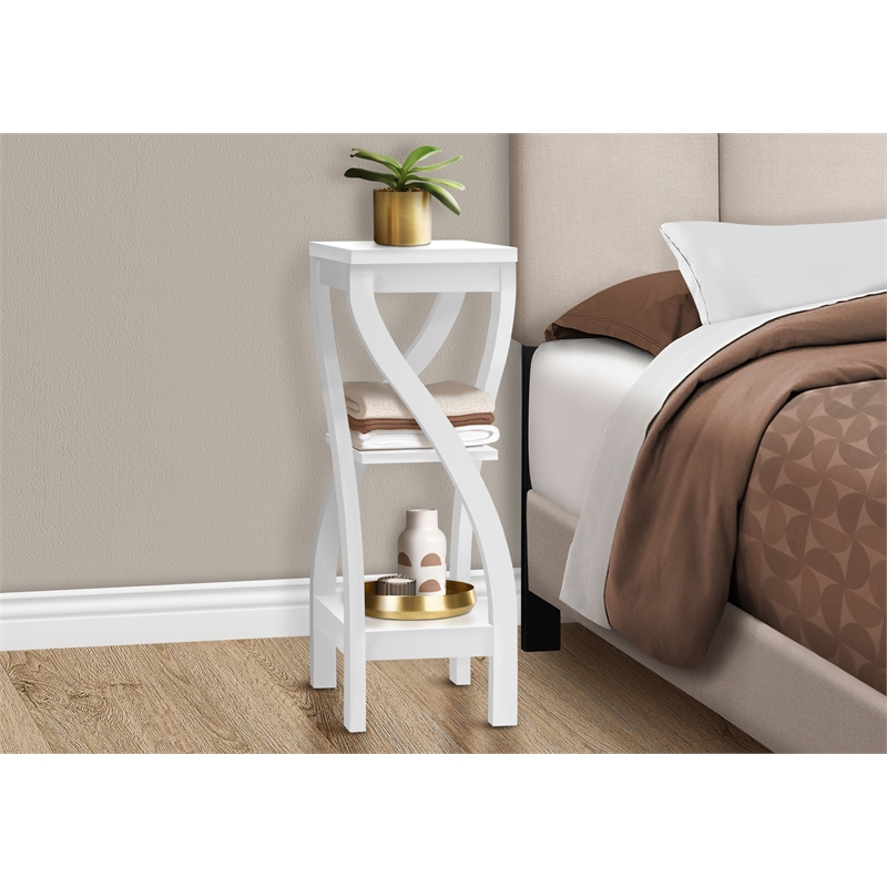 Accent Table Side End Square Living Room Bedroom Laminate White