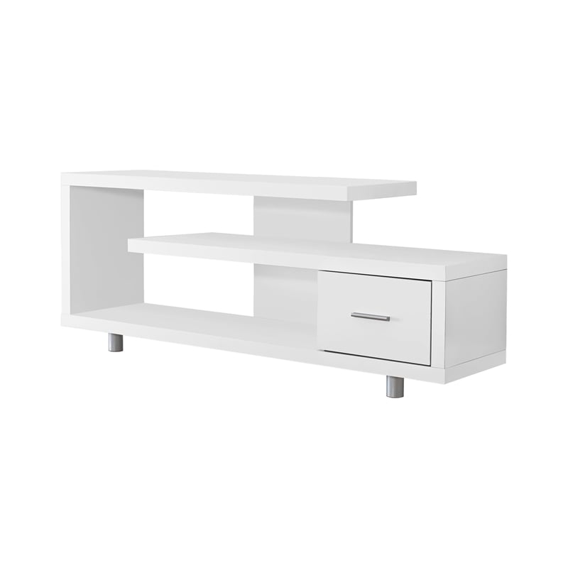Tv Stand 60 Inch Console Living Room Bedroom Laminate White