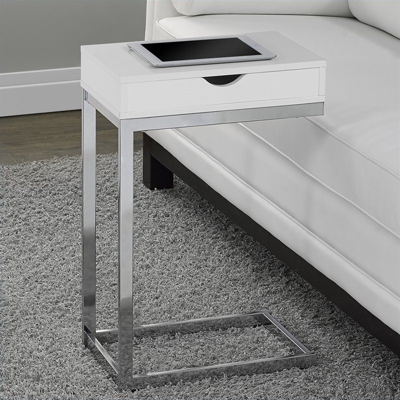 Monarch Hollow-Core Accent Table in Glossy White