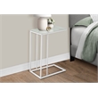 Accent Table C-shaped End Side Snack Living Room Bedroom Metal White