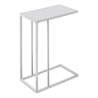Accent Table C-shaped End Side Snack Living Room Bedroom Metal White