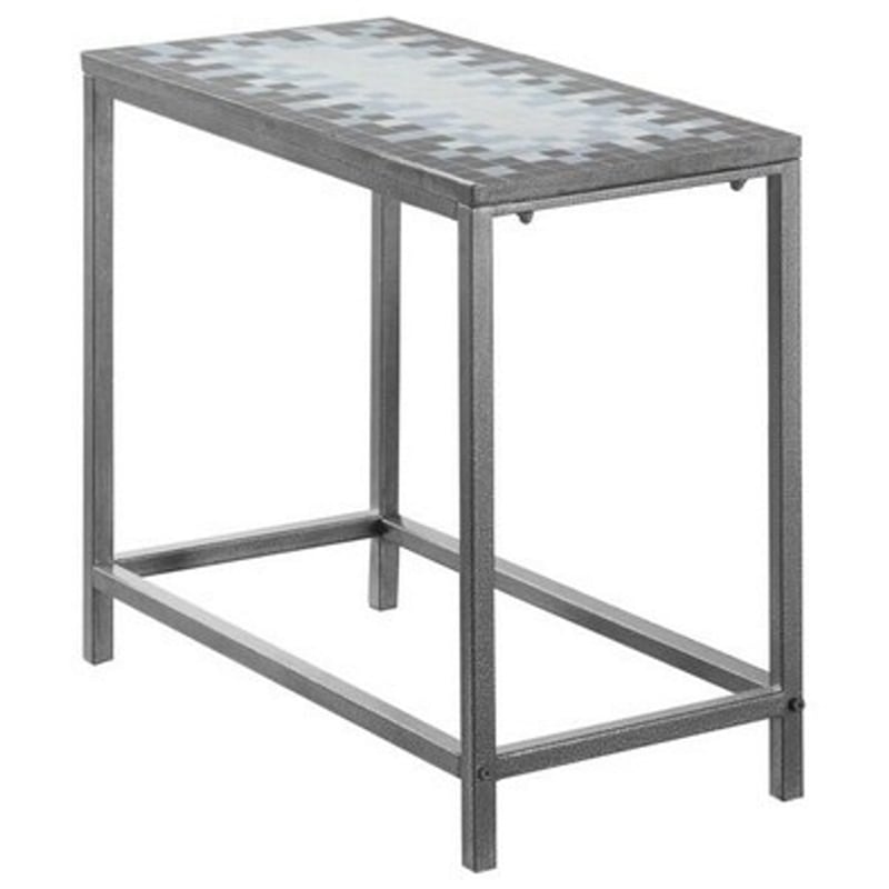 Accent Table Side End Nightstand Lamp Living Room Bedroom Metal Blue