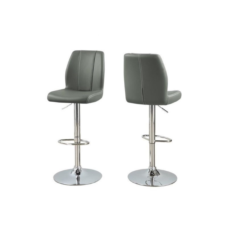 26 To 30 Bar Stool With Back In Grey And Chrome Set Of 2