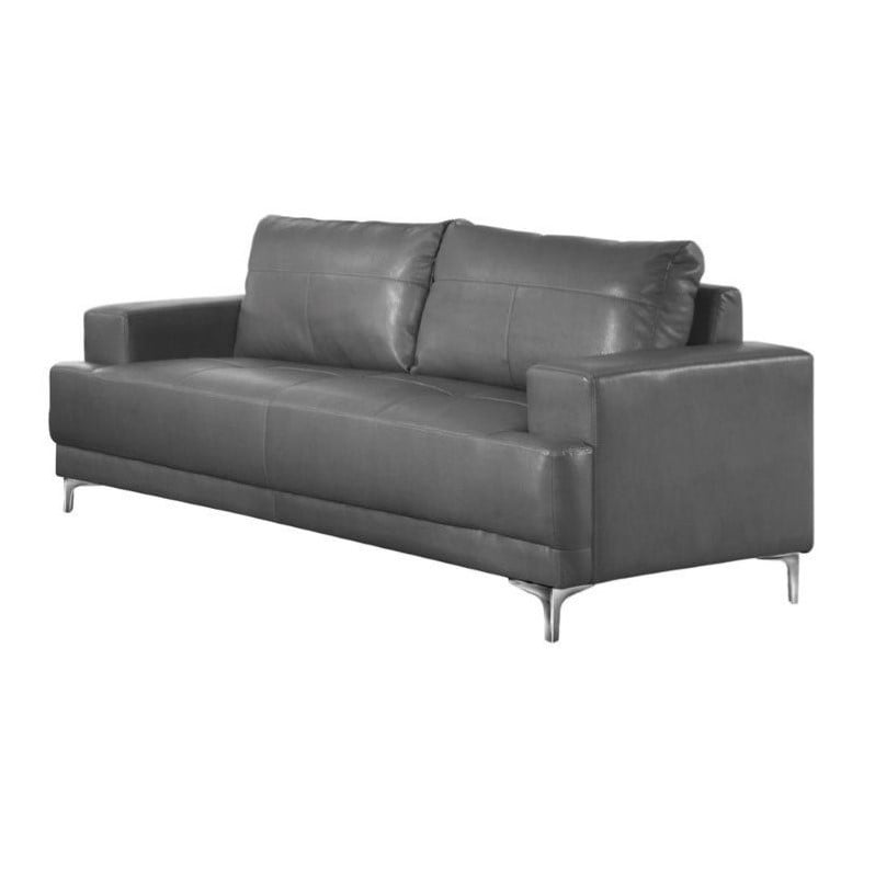 Leather Sofa in Charcoal Gray  I8603GY