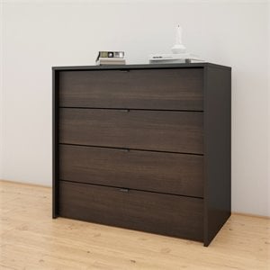 nexera 4 drawer chest in black and ebony
