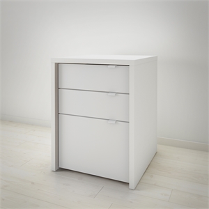 Nexera Chrono 3 Drawer File Cabinet in White
