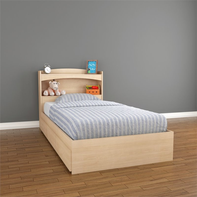 Alegria 2 Piece Twin Size Storage Bedroom Set Maple