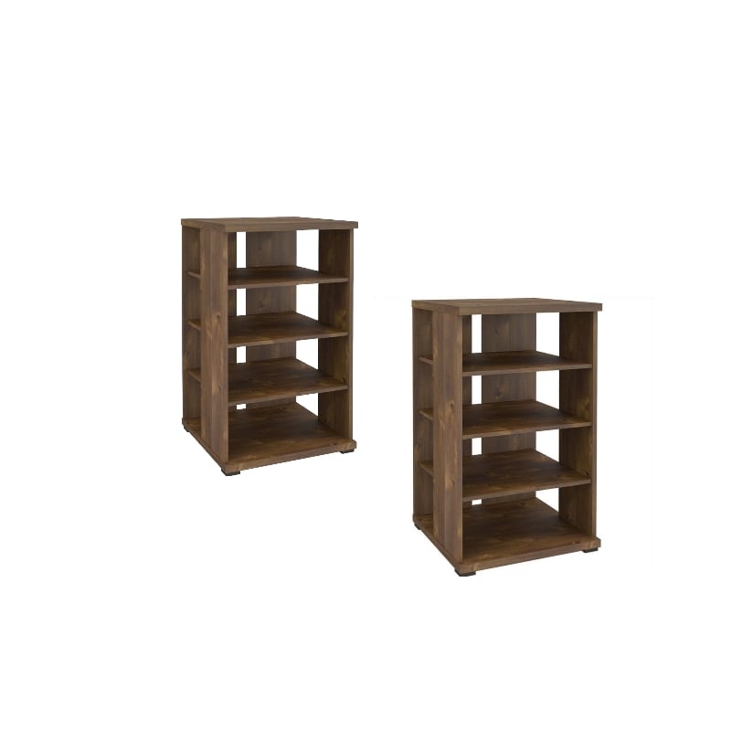 Set Of 2 32 Tall Audio Cabinet In Rich Truffle 1827463 Pkg