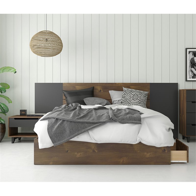 Oscuro 4 Piece Queen Size Bedroom Set Truffle Black