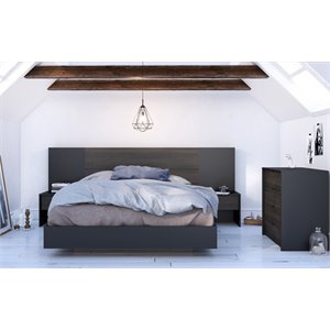 opaci-t 6 piece queen size bedroom set black and ebony