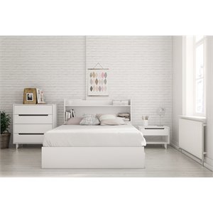 aura 4 piece full size bedroom set white