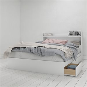 Nexera 2 Piece Queen Size Storage Bedroom Set White