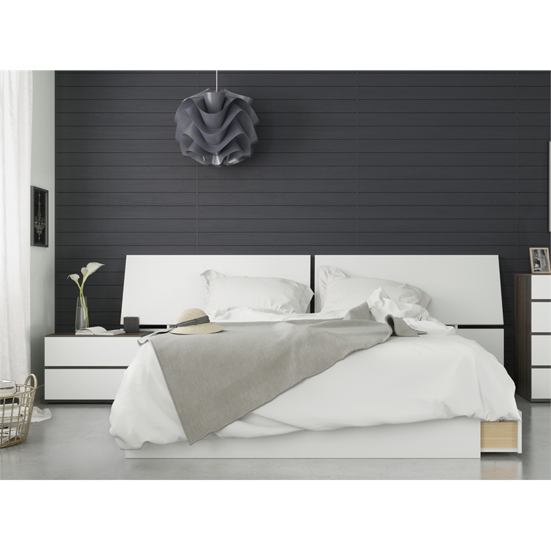 London 3 Piece Queen Size Bedroom Set Ebony And White