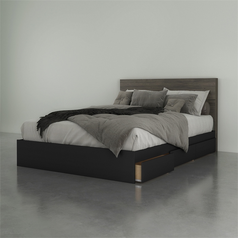 Chinook 2 Piece Queen Size Bedroom Set Bark Grey And Black