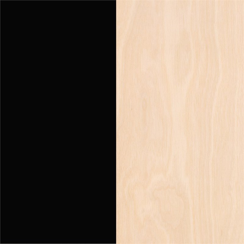 Nexera 606374 Gossip Sideboard with accent doors Black and Birch Plywood