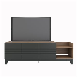 Nexera 402628 Influence TV Stand 72 inch Nutmeg and Charcoal Grey