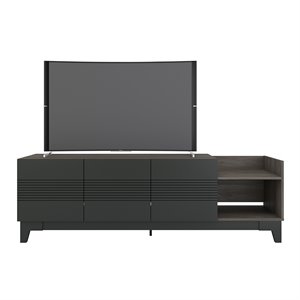 Nexera 402629 Influence TV Stand 72 inch Bark Gray and Charcoal Grey
