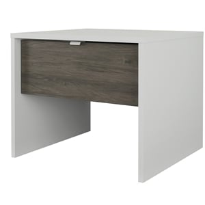 nexera 212148 nightstand 1 drawer white and bark gray