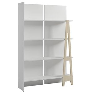nexera 608503 atypik bookcase white and birch plywood