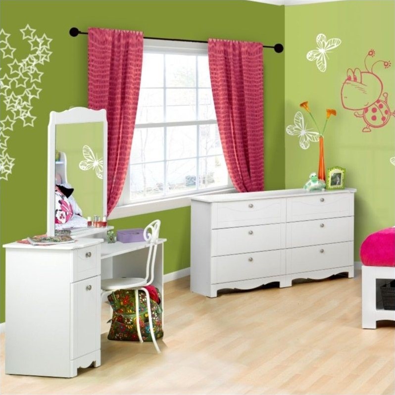 Wood Vanity/Student Desk in White 310803