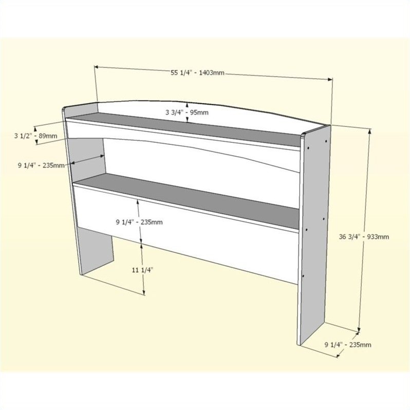 Full Bookcase Headboard in Natural Maple 5653