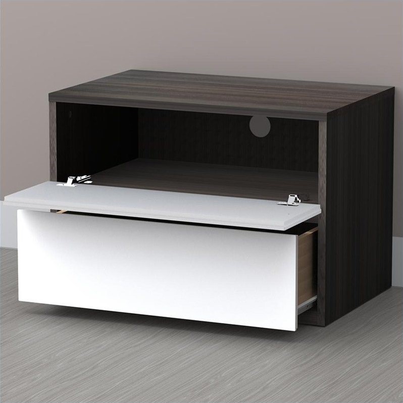 Nexera 222233 Nightstand 1 Drawer Ebony And White 222233