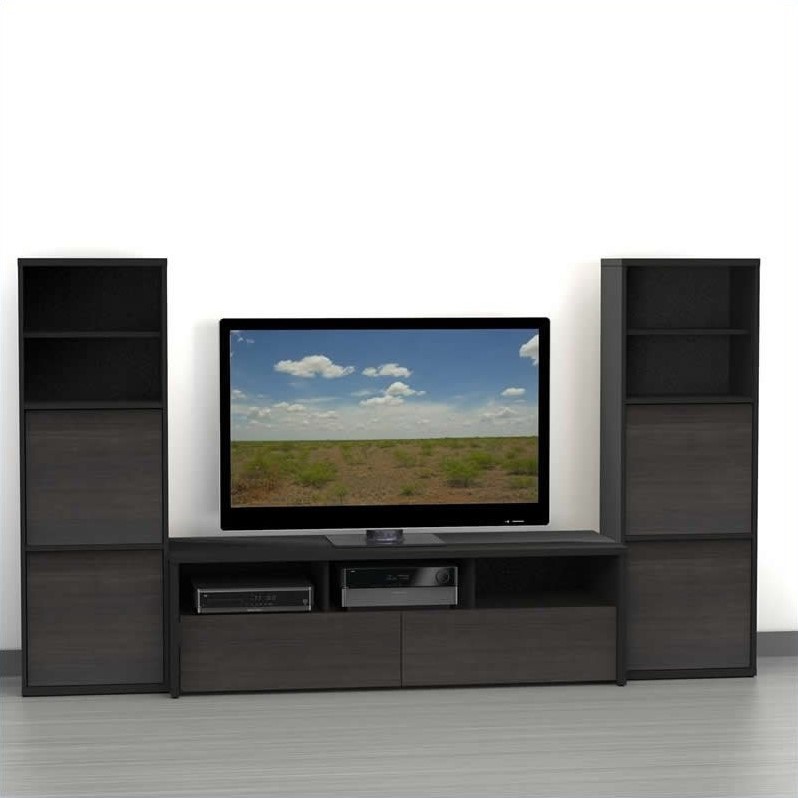 3 Piece Entertainment Center In Ebony Sr Ent Pkg 3c 3 Piece Entertainment Center In Ebony