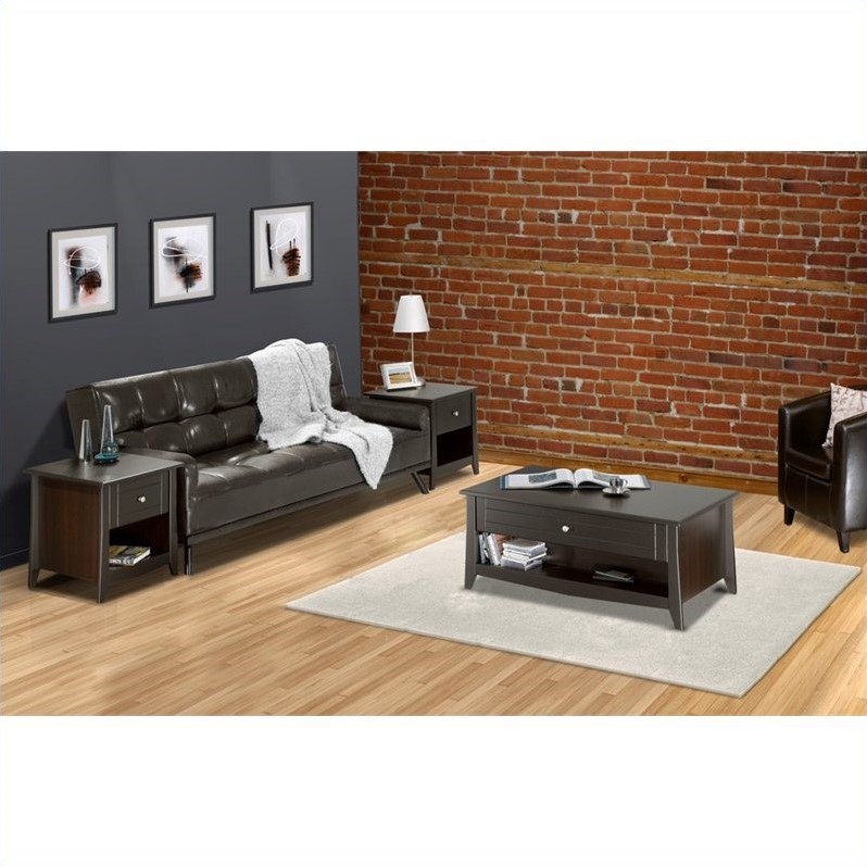 3 Piece Living Room Table Set in Espresso ELLIVPKG3