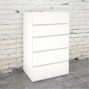 nexera blvd 5 drawer chest in white