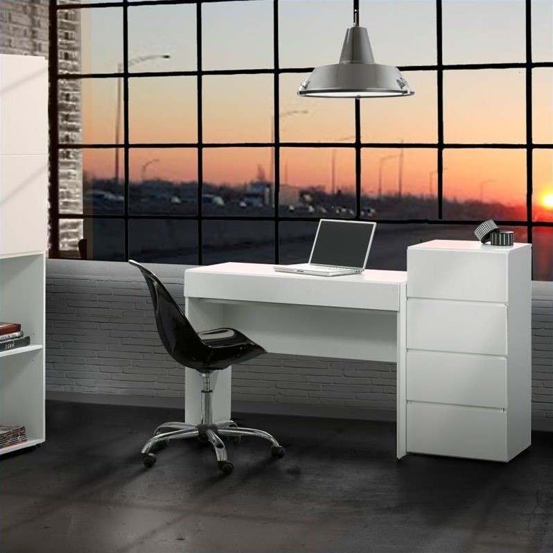 1 Drawer Desk in White 221803