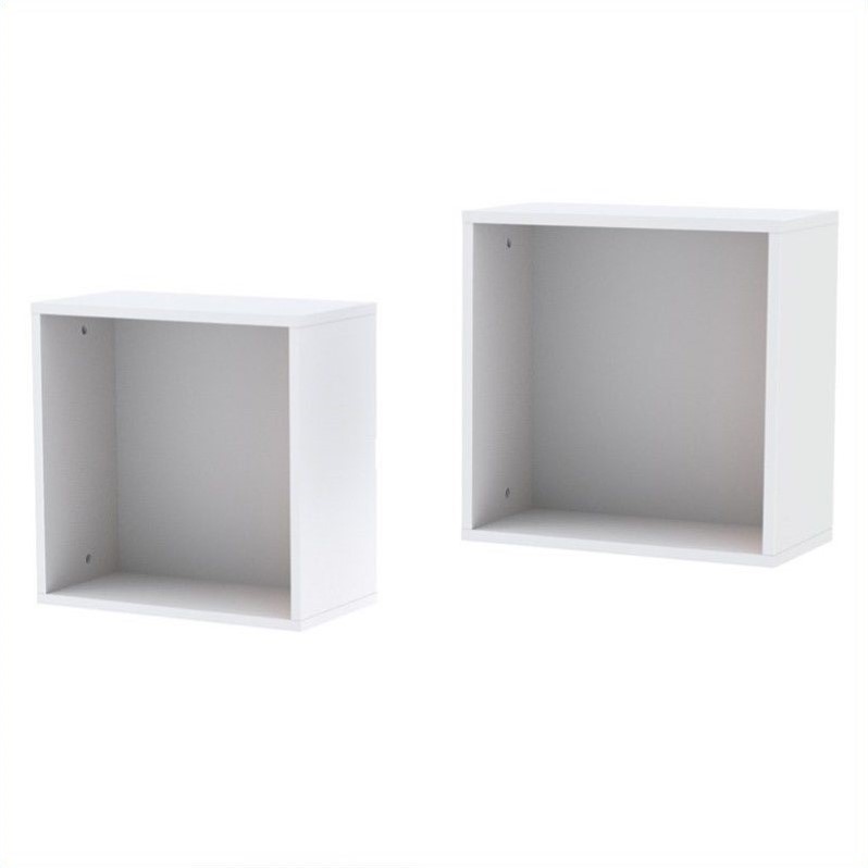 Decorative Wall Cubes in White (set of 2) 222503