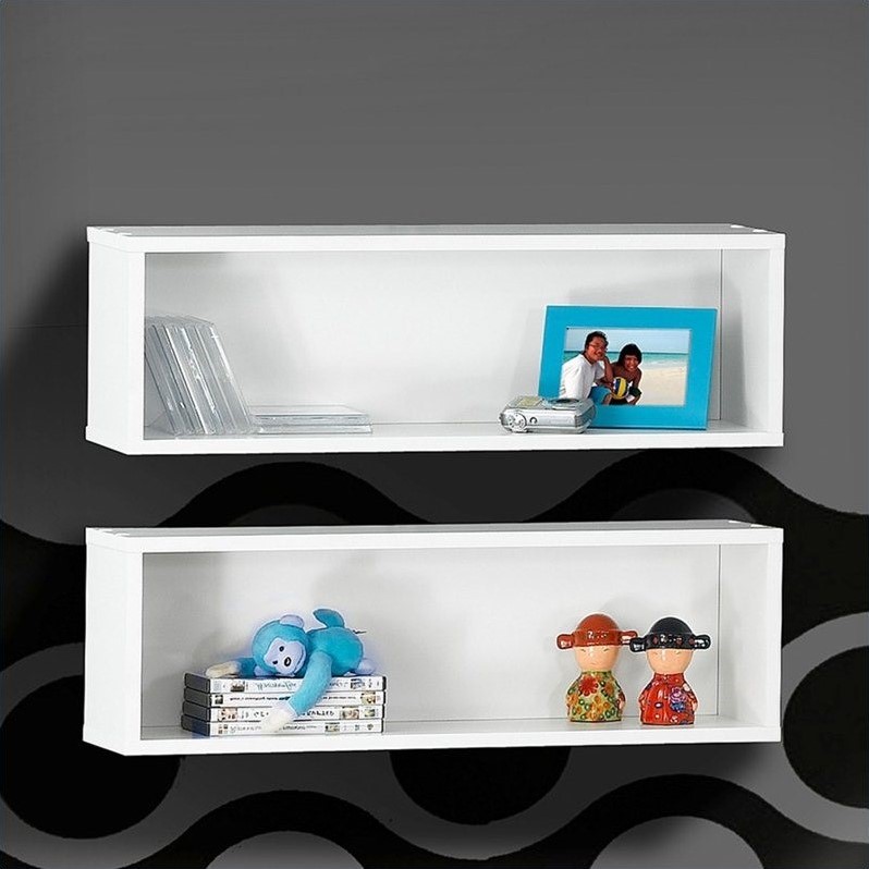 Details About Nexera 223503 Wall Shelves Set Of 2 White