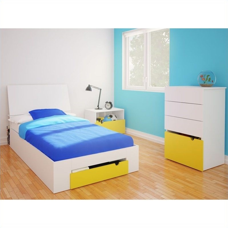 Storage Panel Headboard in White 22XX03HB