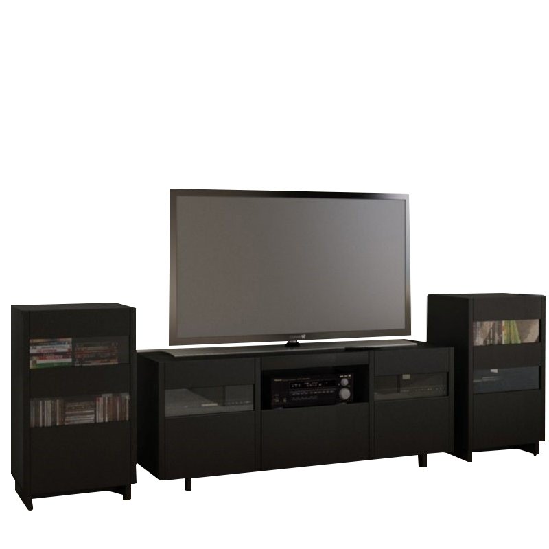 2 Tower Entertainment Center in Black - 101406-102306-2-PKG