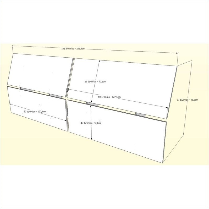 Queen Size Wide Panel Headboard in White 345903