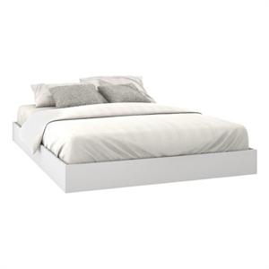 nexera acapella platform bed in white and melamine