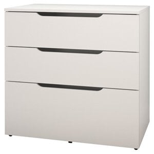 nexera arobas filing cabinet in white and melamine with 3 drawers