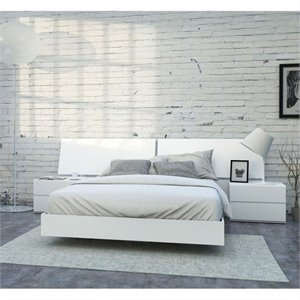 nexera district 4 piece bedroom set in white lacquer and melamine