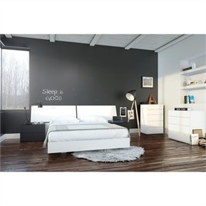 nexera melrose 6 piece queen bedroom set in white and black