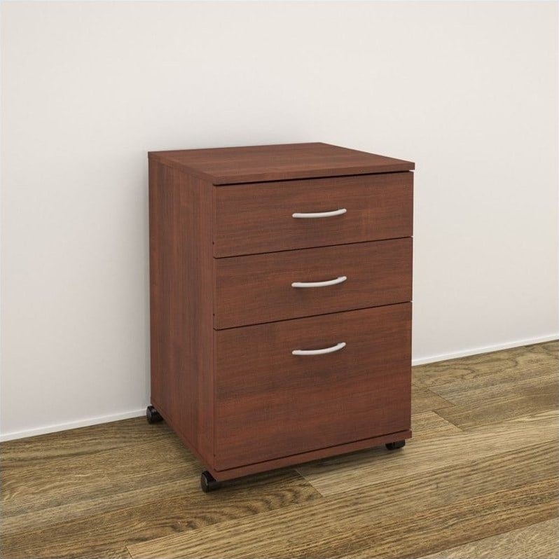 Nexera Essentials 3 Drawer Mobile Filing Cabinet in Moka   19092