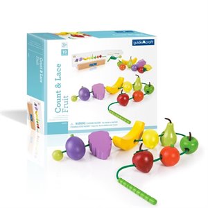 guidecraft manipulatives wood count and lace fruit in multi-color