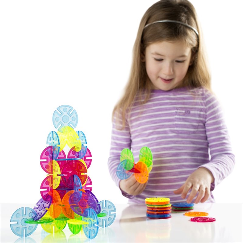 Guidecraft Manipulatives 96-Piece Plastic Interlox Discs Set in Multi ...