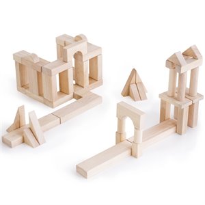 guidecraft block play 56-piece wood science unit block set b in natural