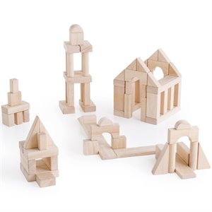 guidecraft block play 84-pc engineered wood block science unit set a in natural