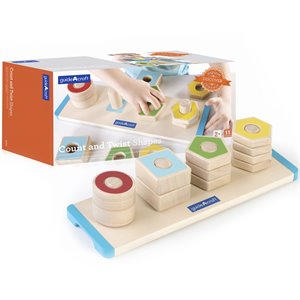 guidecraft manipulatives 11-piece wood count and twist activity board in natural