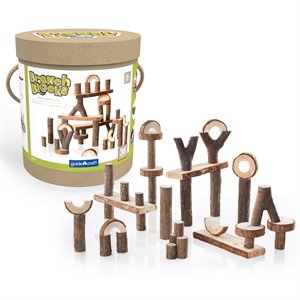 guidecraft 36-piece wood branch block set for age 3+ in natural