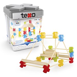 guidecraft texo 100-piece wood construction playset in multi-color