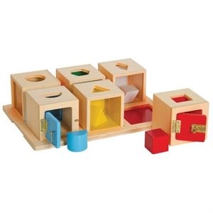 guidecraft manipulatives peekaboo 6 piece lock box set wood in multi-color
